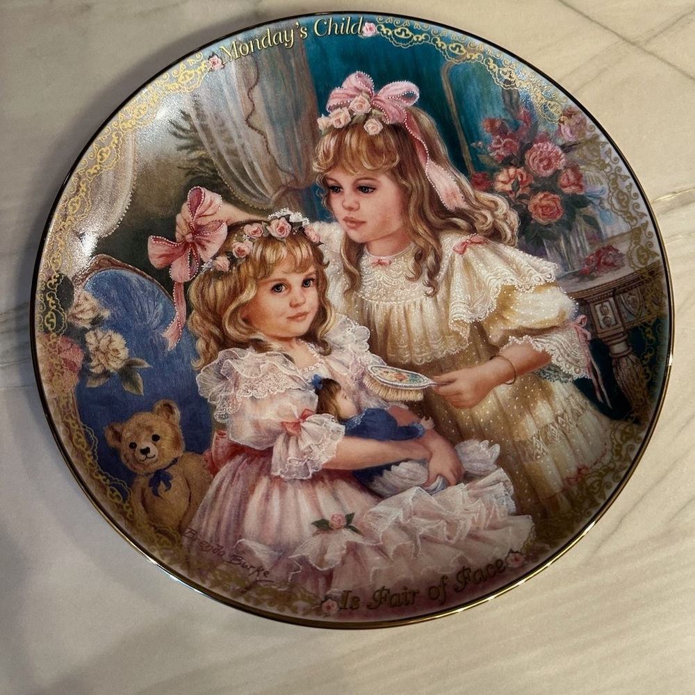 Monday’s Child by Brenda Burke Vintage Collectors Plate 557